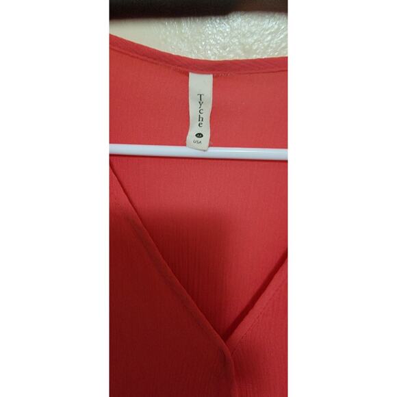 TYCHE ORNAGE BLOUSE SIZE M WITH CUTE DETAILES ON ITS LONG SLEEVES - Picture 2 of 5